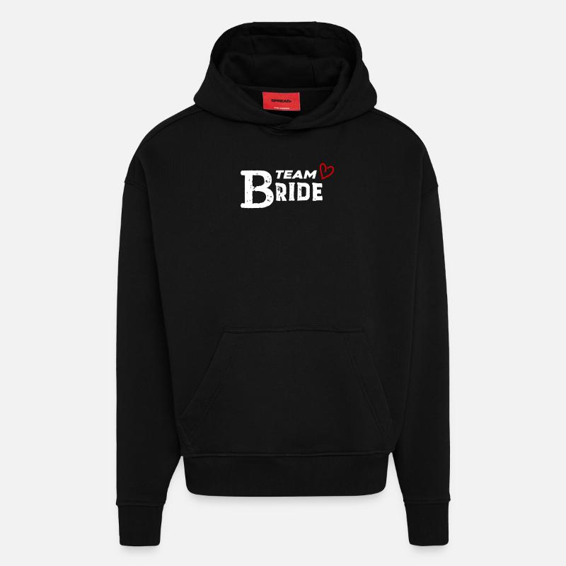 Célébration de mariage nuptial - Sweat à capuche bio épais oversize fabriqué en UE - SOLID BLACK