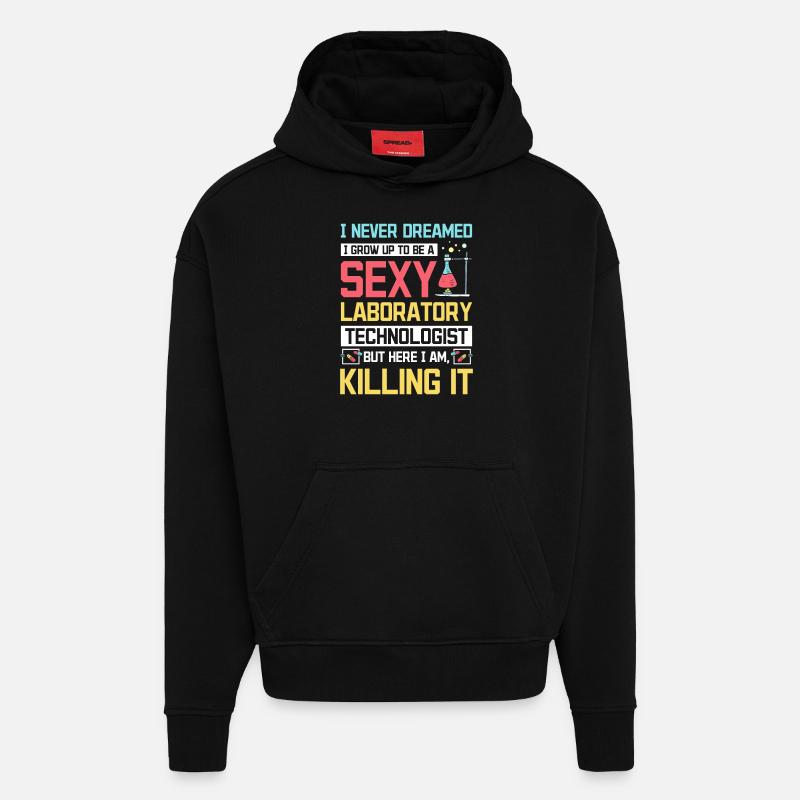 Sexy laboratory technologist - Hoodie- made by SPREAD - SOLID BLACK