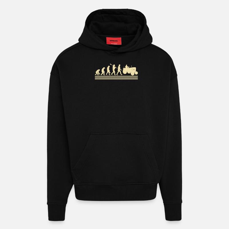 Évolution des agriculteurs - Sweat à capuche bio épais oversize fabriqué en UE - SOLID BLACK