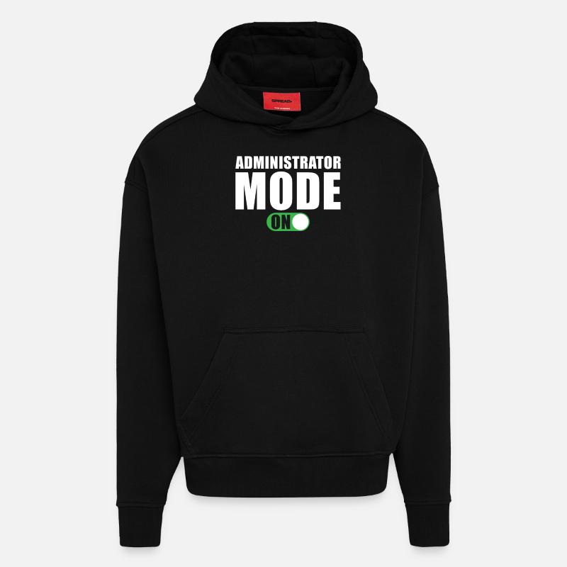 Mode Administrateur activé - Sweat à capuche bio épais oversize fabriqué en UE - SOLID BLACK