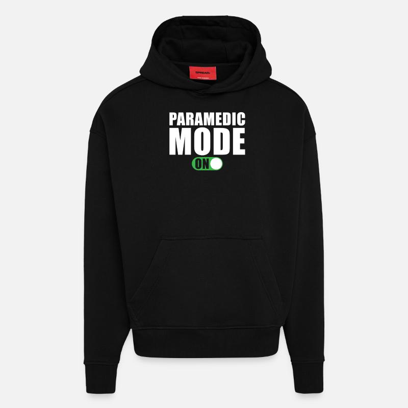 Mode paramédical activé - Sweat à capuche bio épais oversize fabriqué en UE - SOLID BLACK
