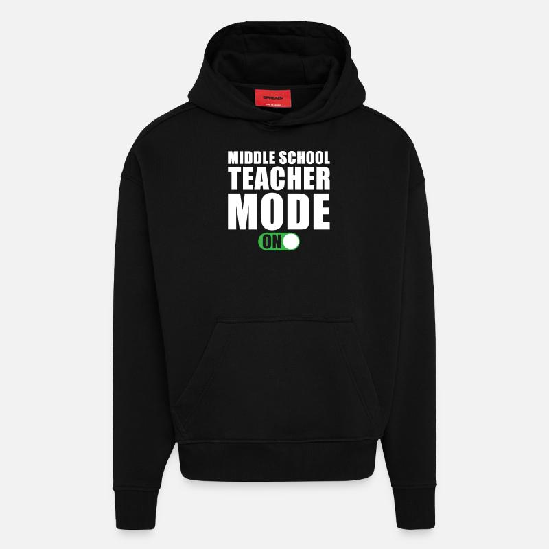 Realschule Mode enseignant An - Sweat à capuche bio épais oversize fabriqué en UE - SOLID BLACK