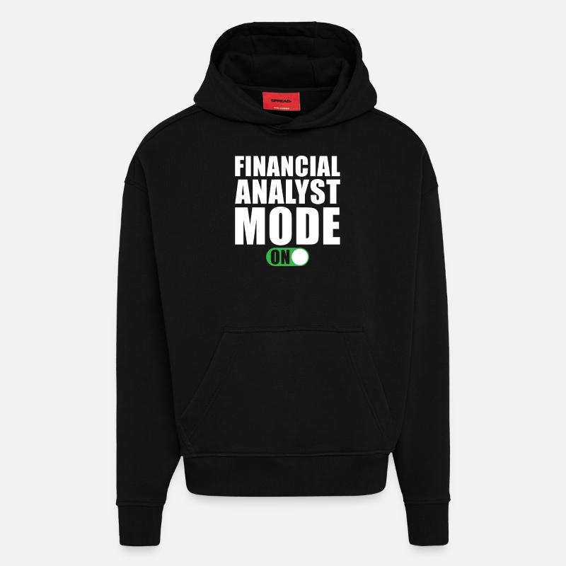 Mode Analyste financier activé - Sweat à capuche bio épais oversize fabriqué en UE - SOLID BLACK