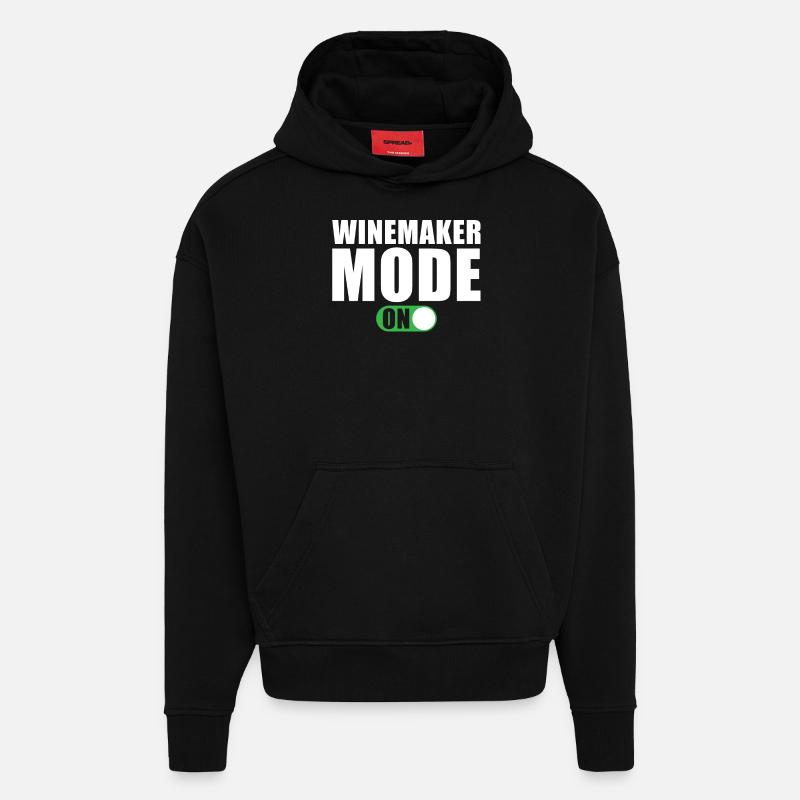 Mode Vigneron activé - Sweat à capuche bio épais oversize fabriqué en UE - SOLID BLACK