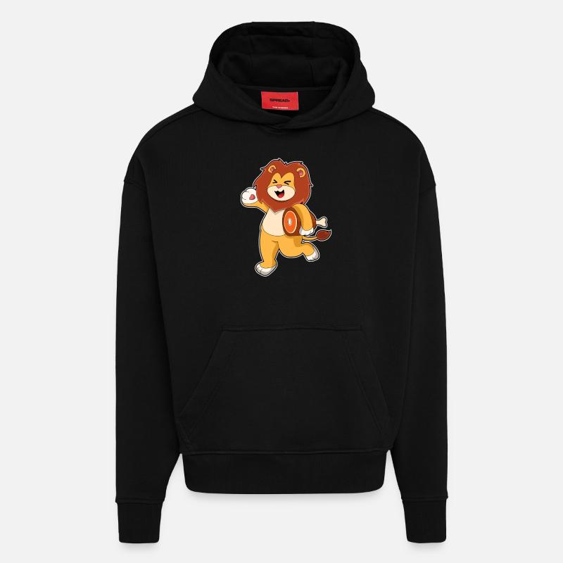 Löwe mit Fleisch - Hoodie- made by SPREAD  - SOLID BLACK
