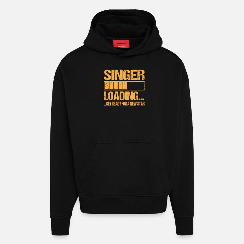 Singer loading Singer Training - Hoodie- made by SPREAD  - SOLID BLACK