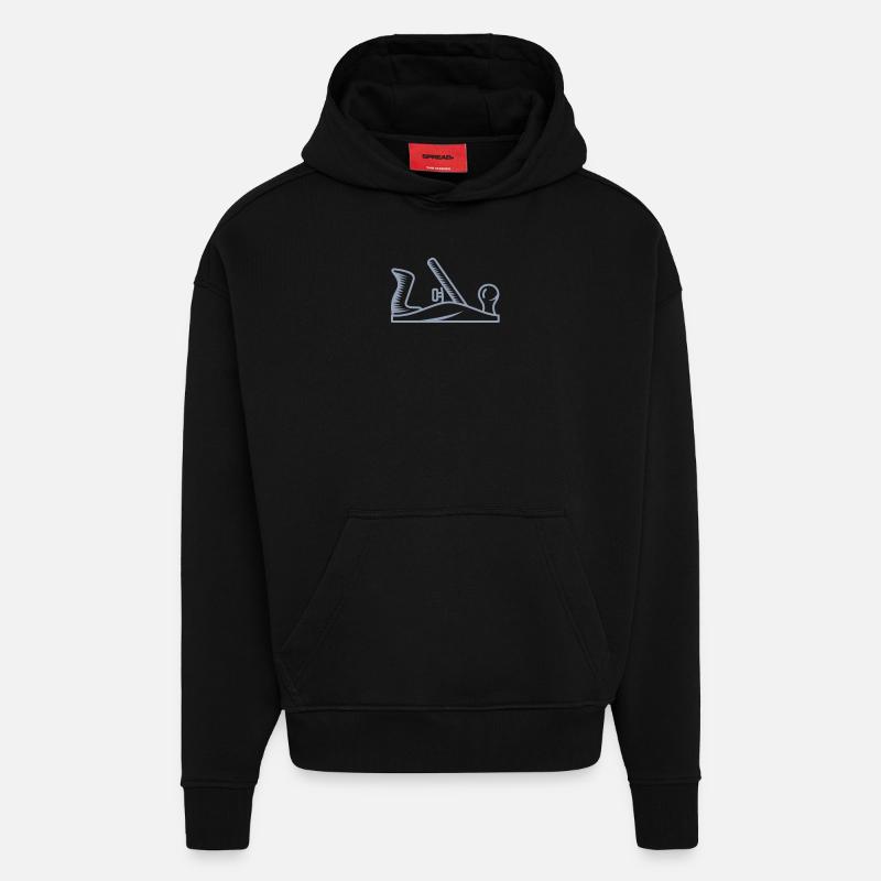 Planer Design Charpentier Charpentier - Sweat à capuche bio épais oversize fabriqué en UE - SOLID BLACK