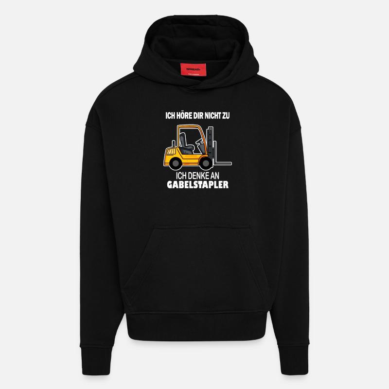 Staplerfahrer Gabelstapler Stapler - Hoodie- made by SPREAD  - SOLID BLACK