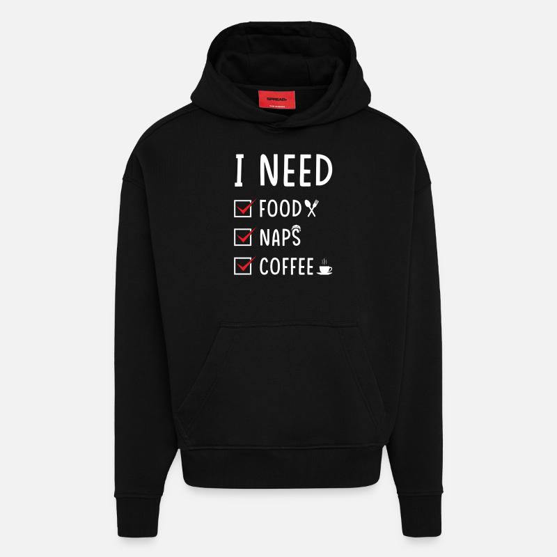Essen Schlafen Kaffee - Hoodie- made by SPREAD  - SOLID BLACK