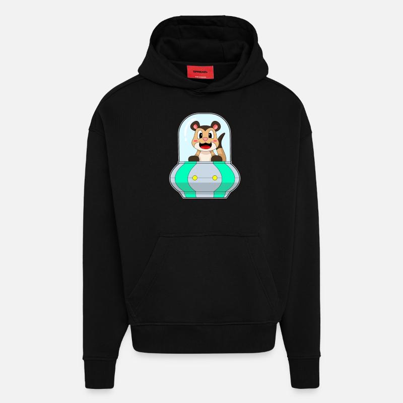 Erdmännchen mit Schiff - Hoodie- made by SPREAD  - SOLID BLACK