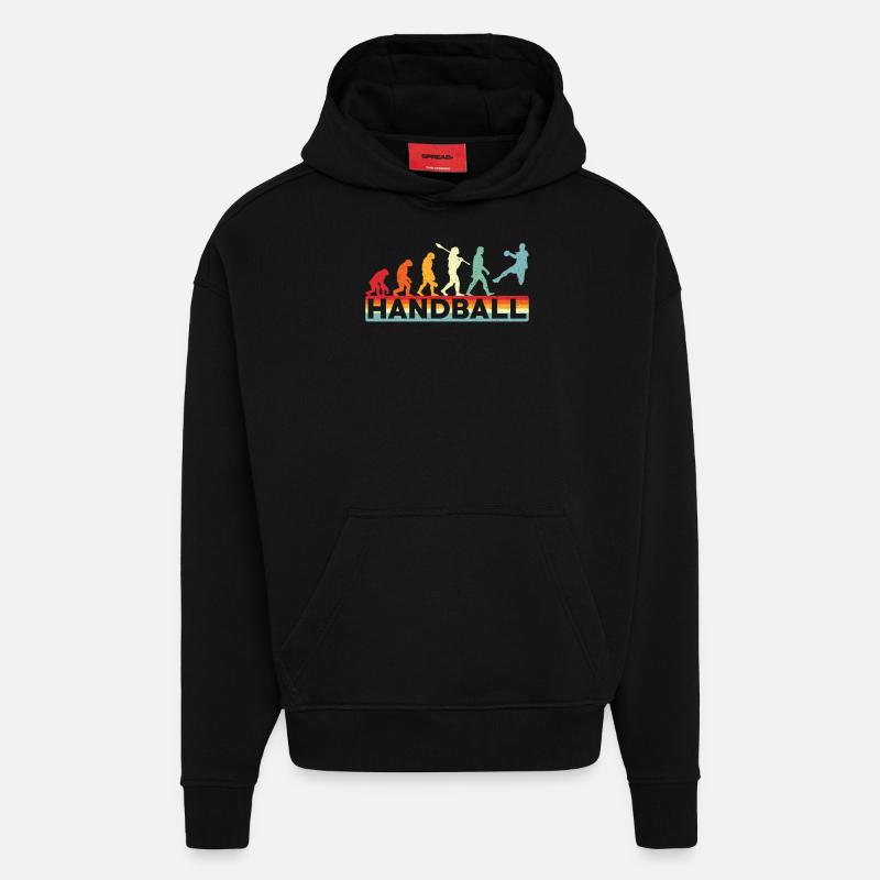 Handball Evolution Handball - Sweat à capuche bio épais oversize fabriqué en UE - SOLID BLACK
