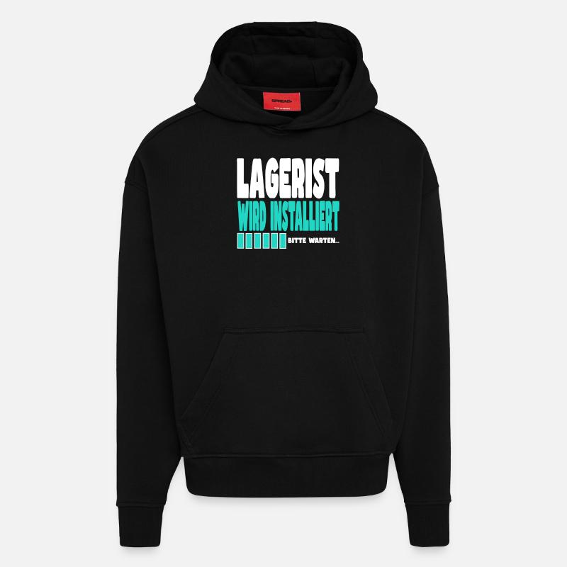Lagerist wird installiert - Hoodie- made by SPREAD  - SOLID BLACK