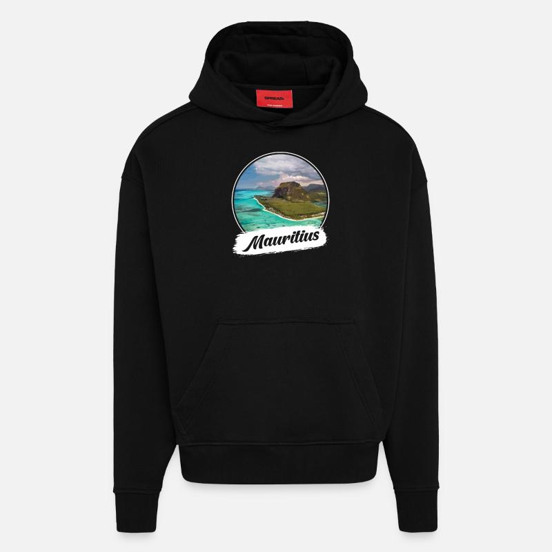 Mauritius Souvenir - Hoodie- made by SPREAD  - SOLID BLACK