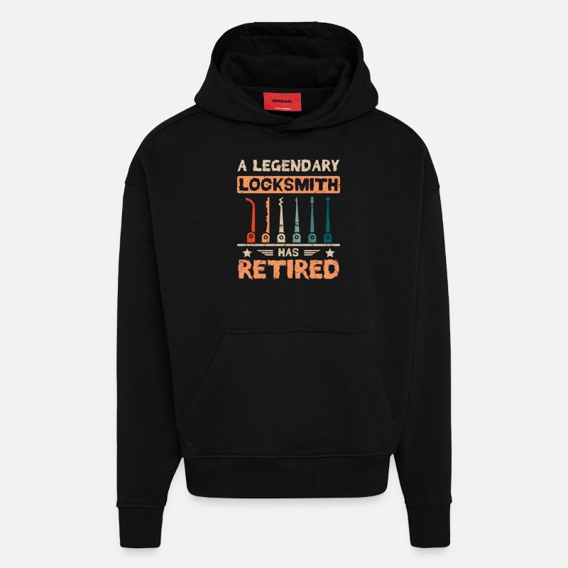 A legendary locksmith has retired - Hoodie- made by SPREAD  - SOLID BLACK