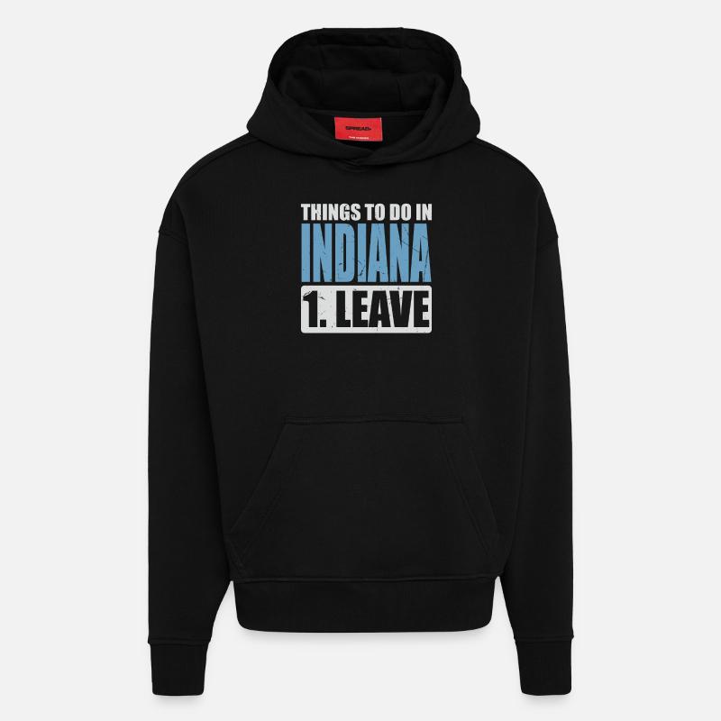 Mème de l’Indiana - Sweat à capuche bio épais oversize fabriqué en UE - SOLID BLACK