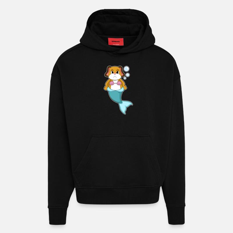 Poisson-chien - Sweat à capuche bio épais oversize fabriqué en UE - SOLID BLACK
