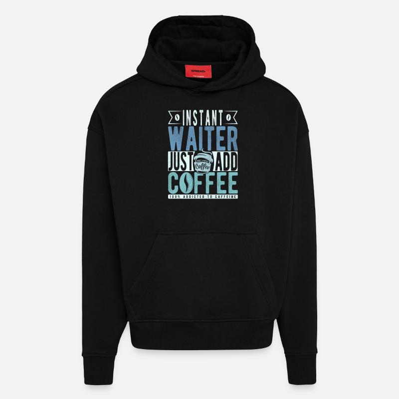 Kellner Kaffee Spruch - Hoodie- made by SPREAD  - SOLID BLACK
