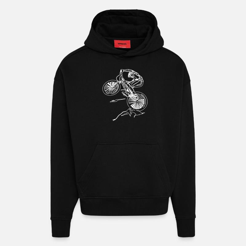 Freeride Trial Vélo Cyclisme - Sweat à capuche bio épais oversize fabriqué en UE - SOLID BLACK
