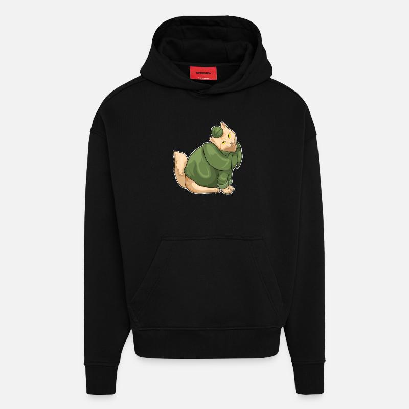 Détective de chat - Sweat à capuche bio épais oversize fabriqué en UE - SOLID BLACK