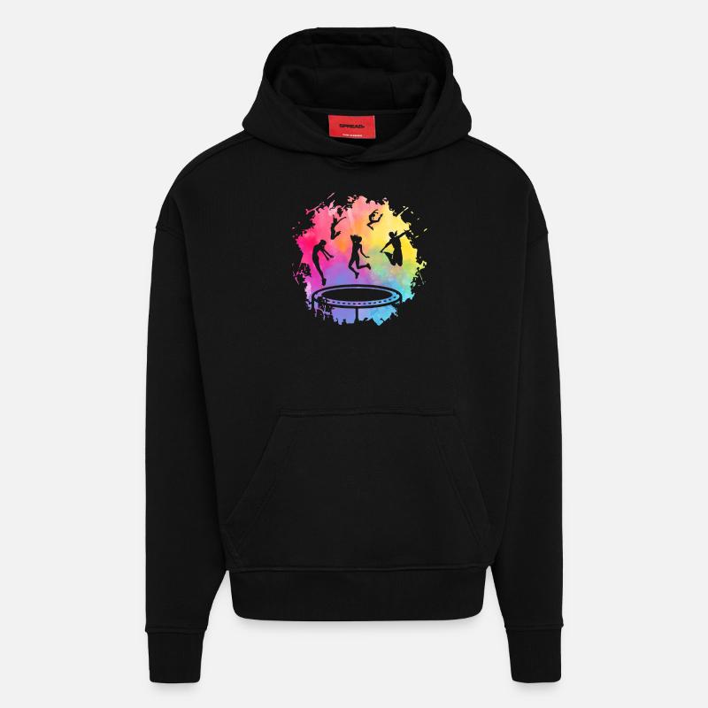 Trampoline - Sweat à capuche bio épais oversize fabriqué en UE - SOLID BLACK