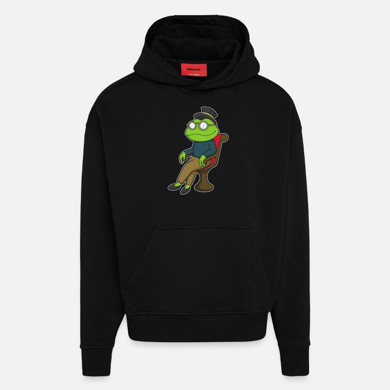 Frosch Stuhl - Hoodie- made by SPREAD  - SOLID BLACK