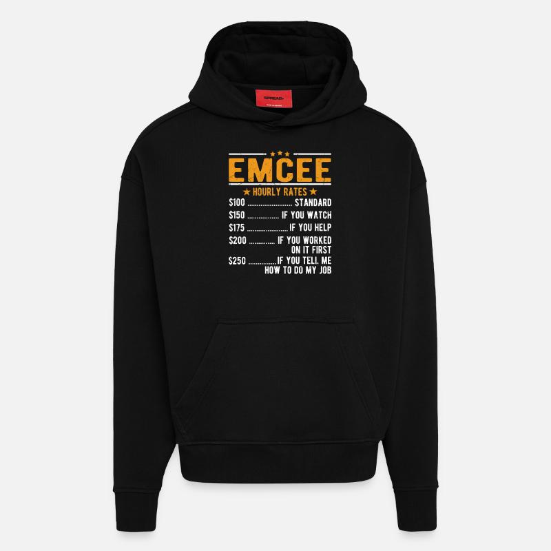 Moderator hourly wage - Hoodie- made by SPREAD  - SOLID BLACK