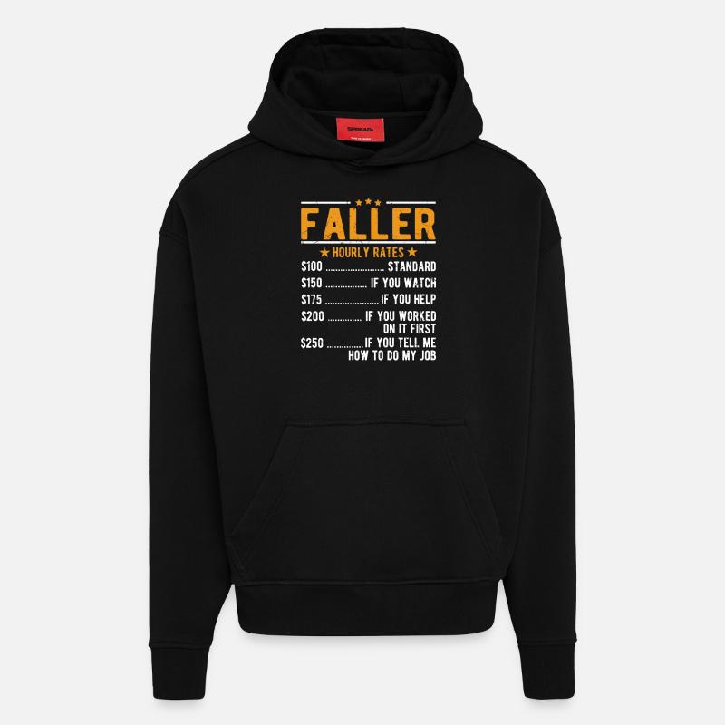Faller Stundenlohn - Hoodie- made by SPREAD  - SOLID BLACK