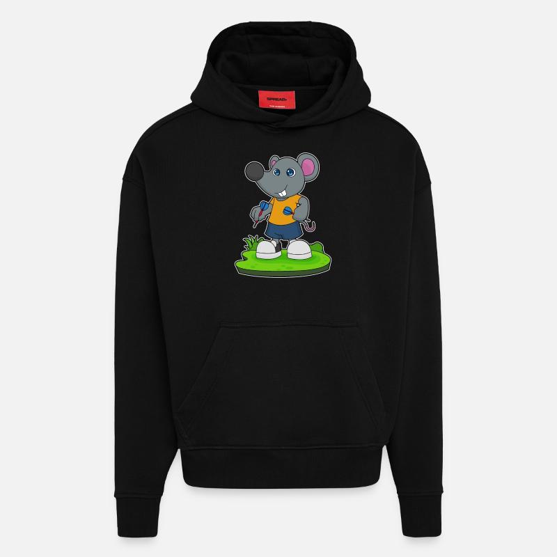 Souris Dart Dart - Sweat à capuche bio épais oversize fabriqué en UE - SOLID BLACK