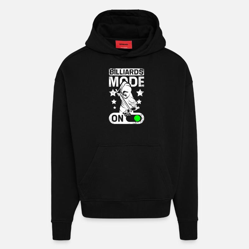 Mode billard activé - Sweat à capuche bio épais oversize fabriqué en UE - SOLID BLACK
