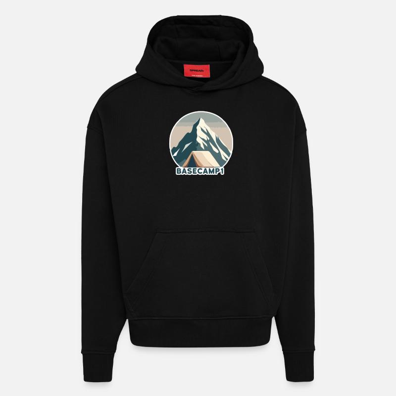 Bergsteiger Basislager 1 - Hoodie- made by SPREAD  - SOLID BLACK