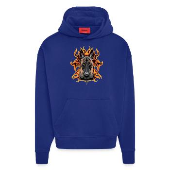 flash malinois - Sweat à capuche bio épais oversize fabriqué en UE - SOLID BLACK - Devant