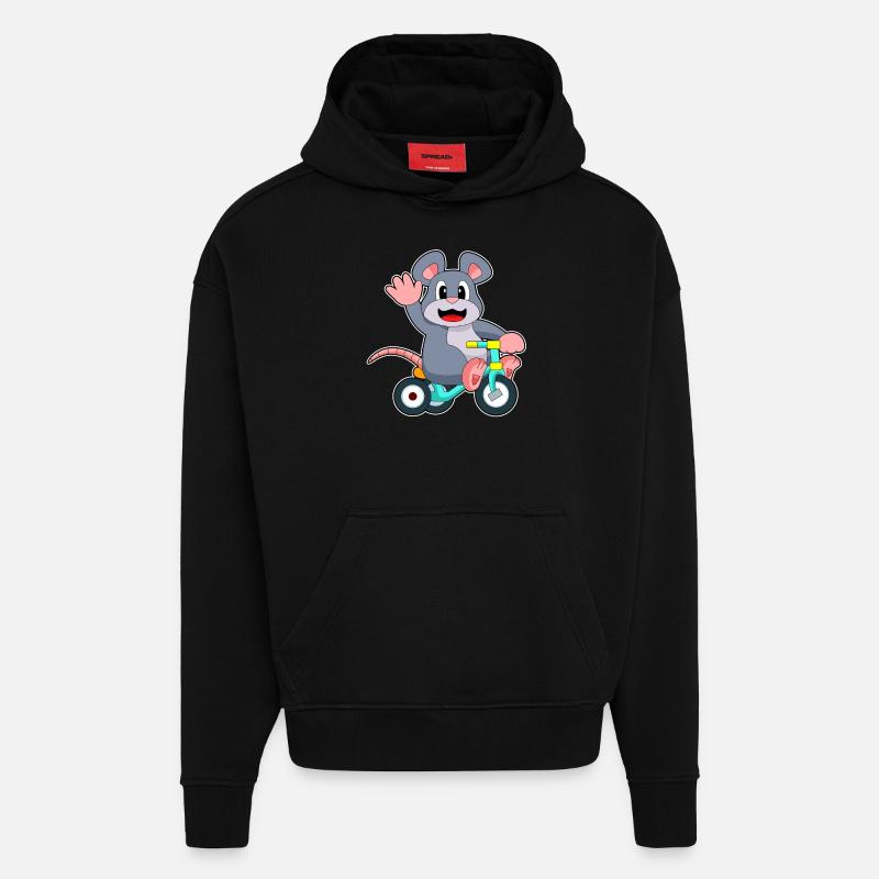 Vélo de rat - Sweat à capuche bio épais oversize fabriqué en UE - SOLID BLACK