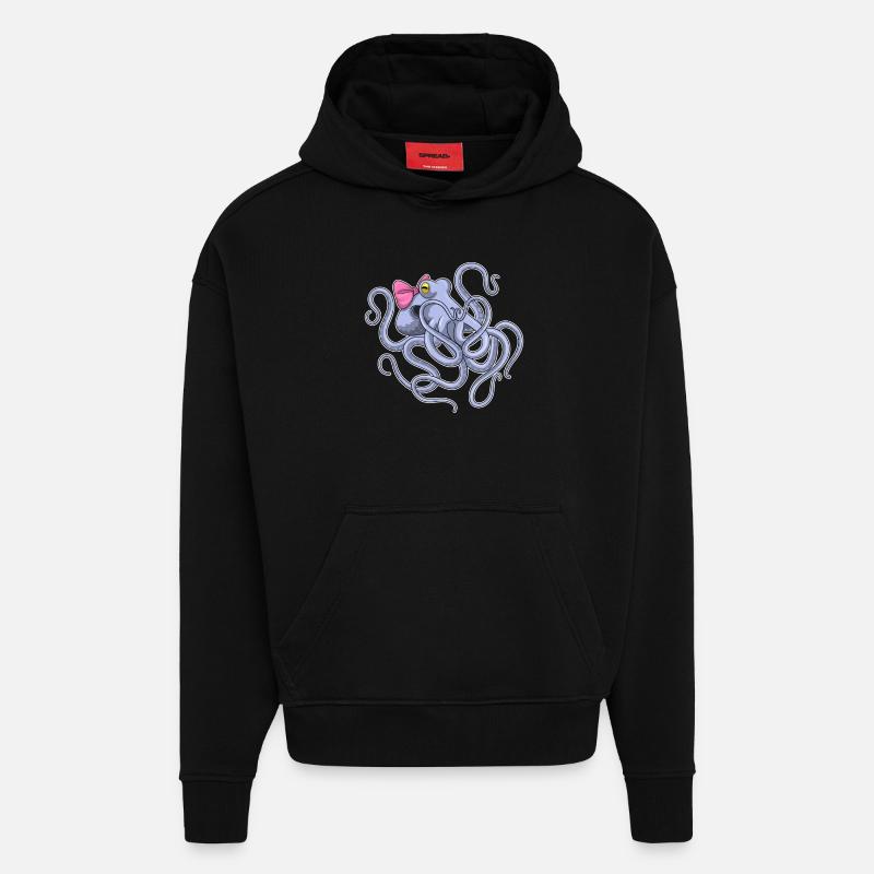 Octopus Loop - Hoodie- made by SPREAD  - SOLID BLACK
