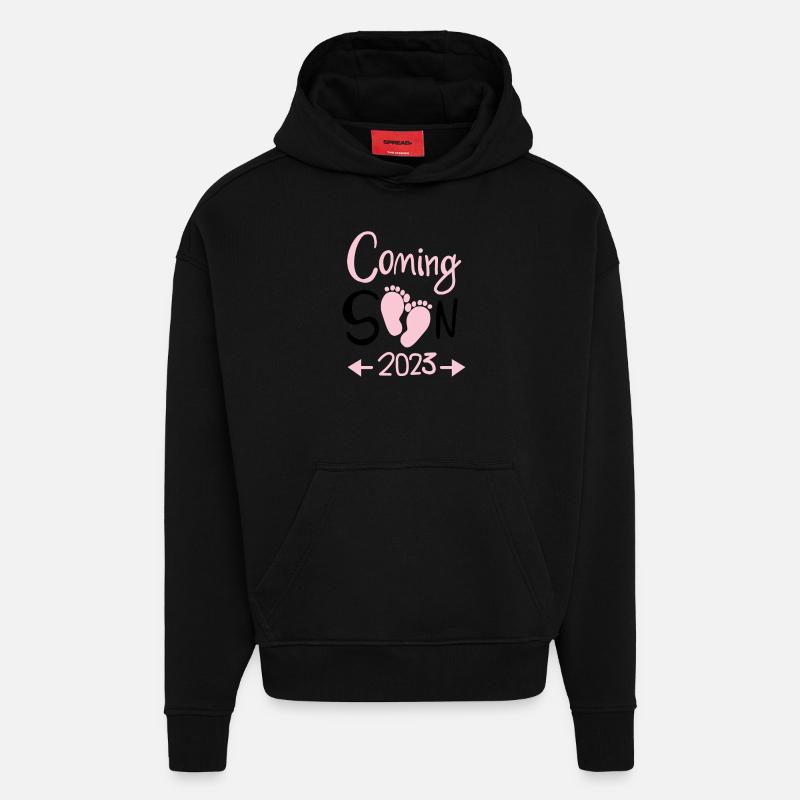 Enceinte 2023 - Sweat à capuche bio épais oversize fabriqué en UE - SOLID BLACK