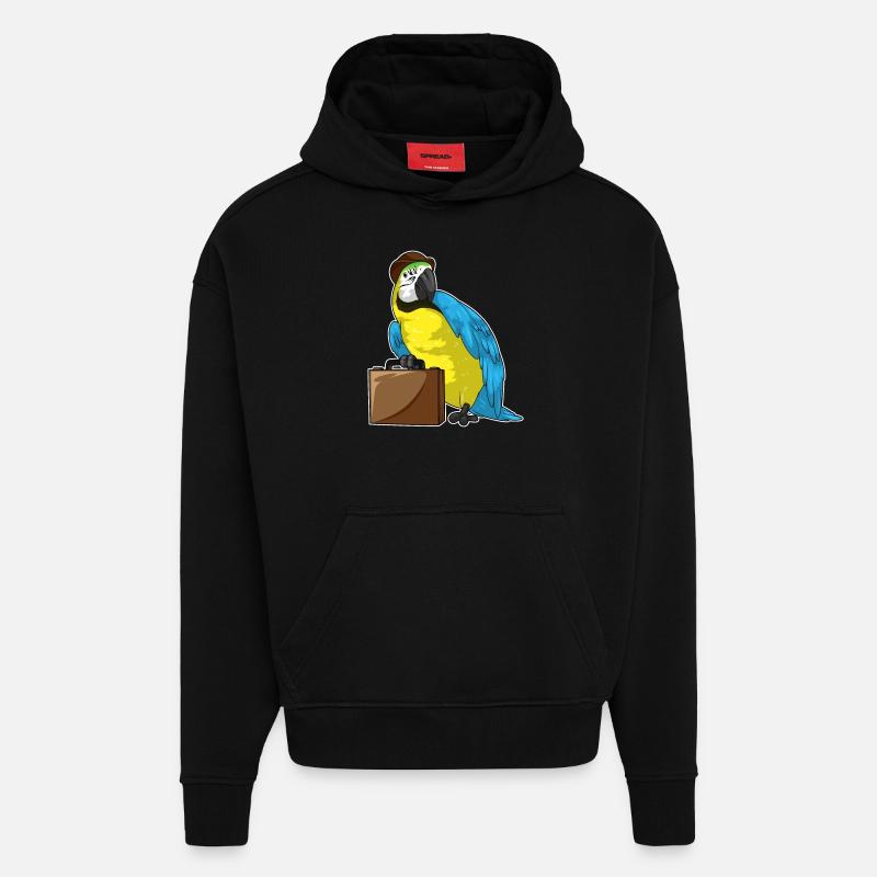Porte-documents Parrot Entrepreneur - Sweat à capuche bio épais oversize fabriqué en UE - SOLID BLACK