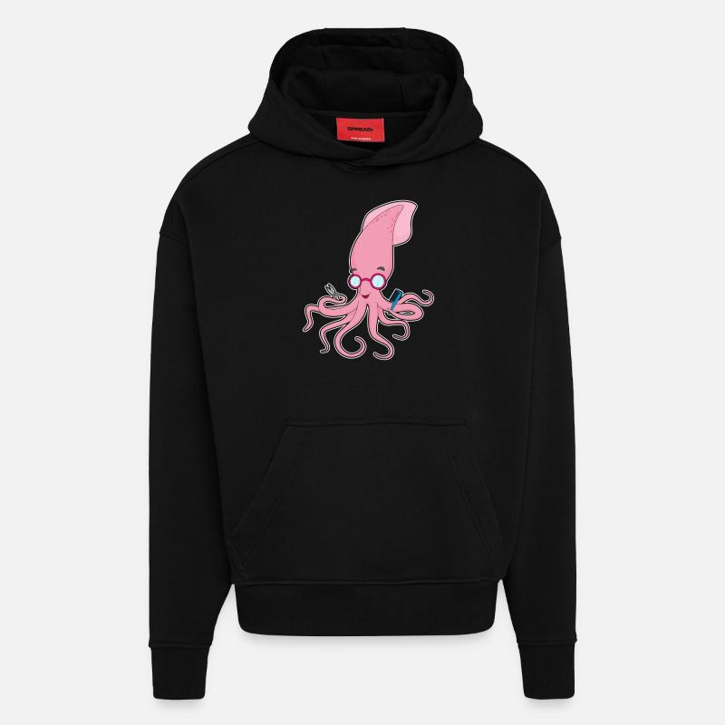 Calmar Coiffeur Ciseaux - Sweat à capuche bio épais oversize fabriqué en UE - SOLID BLACK
