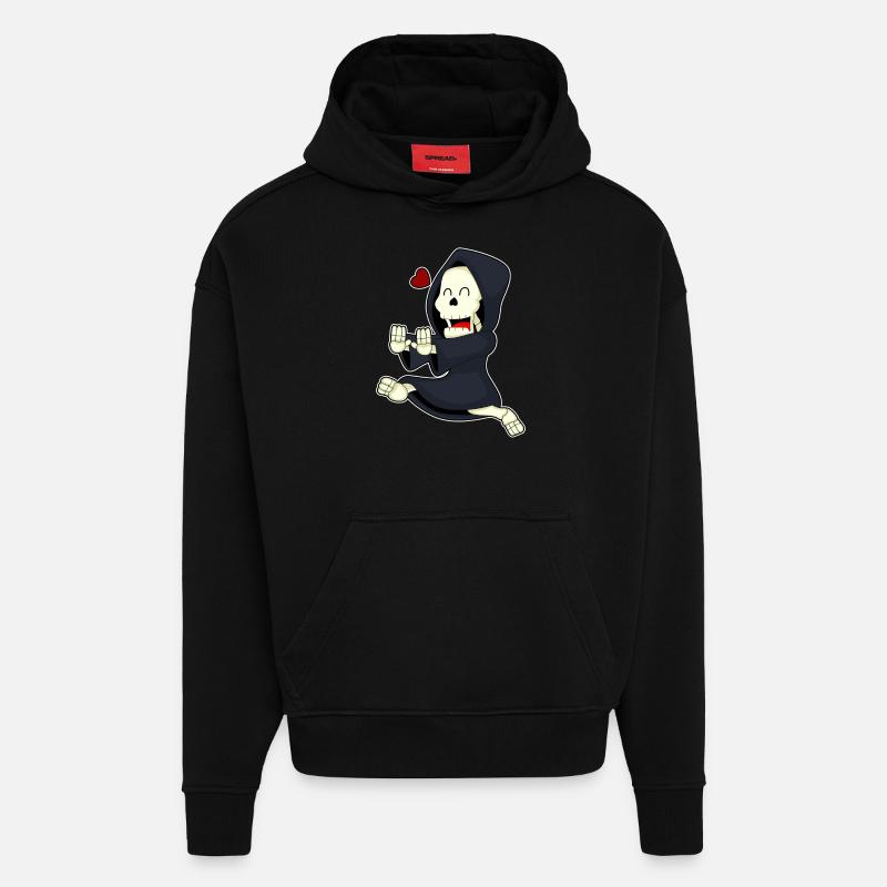 Skeleton Jogger Jogging - Sweat à capuche bio épais oversize fabriqué en UE - SOLID BLACK