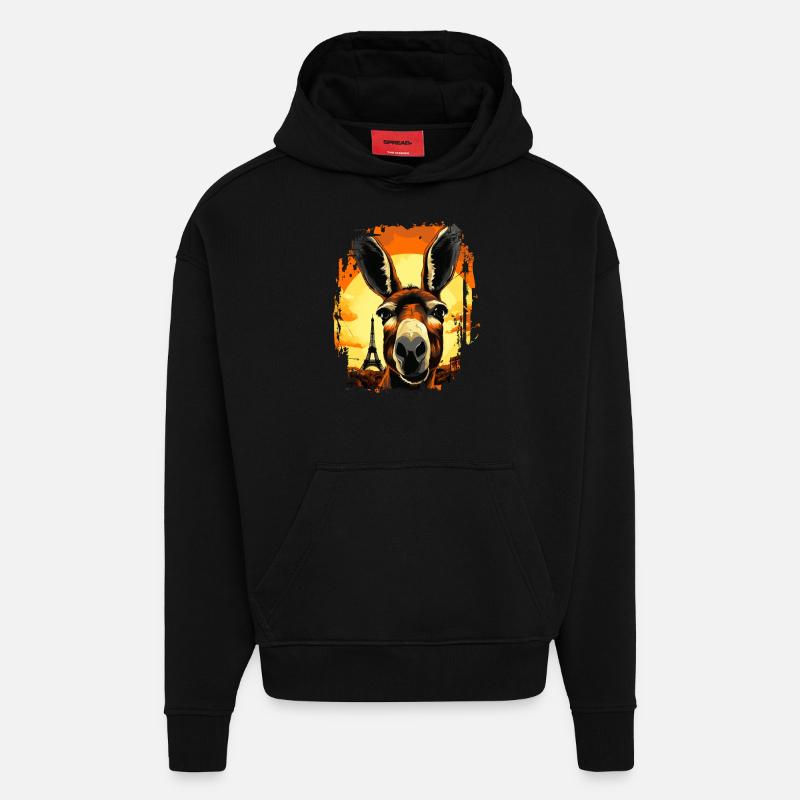 Ein Esel in Paris - Hoodie- made by SPREAD  - SOLID BLACK