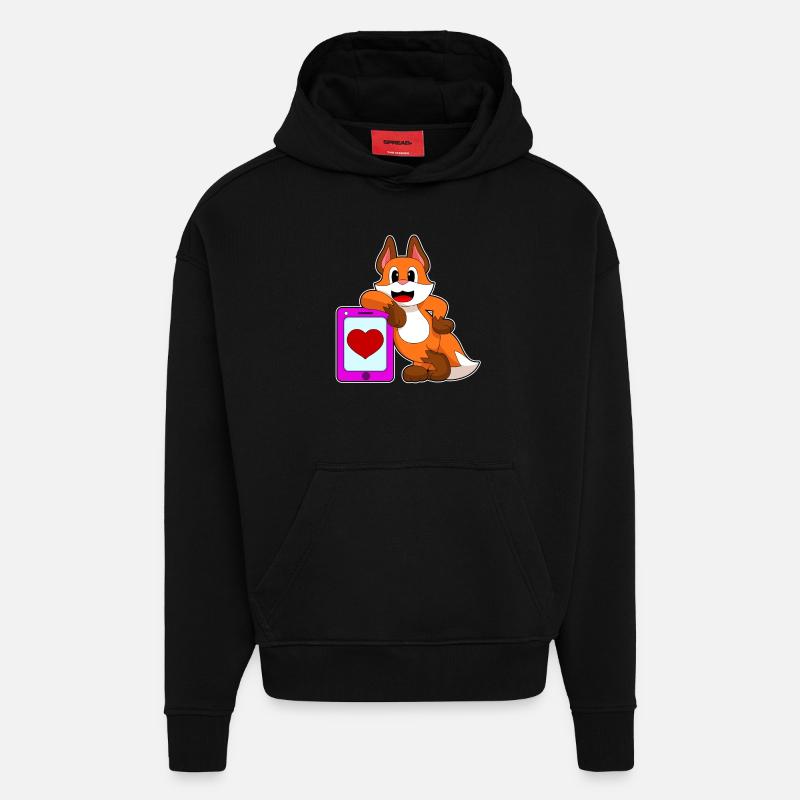 Fuchs Herz - Hoodie- made by SPREAD  - SOLID BLACK