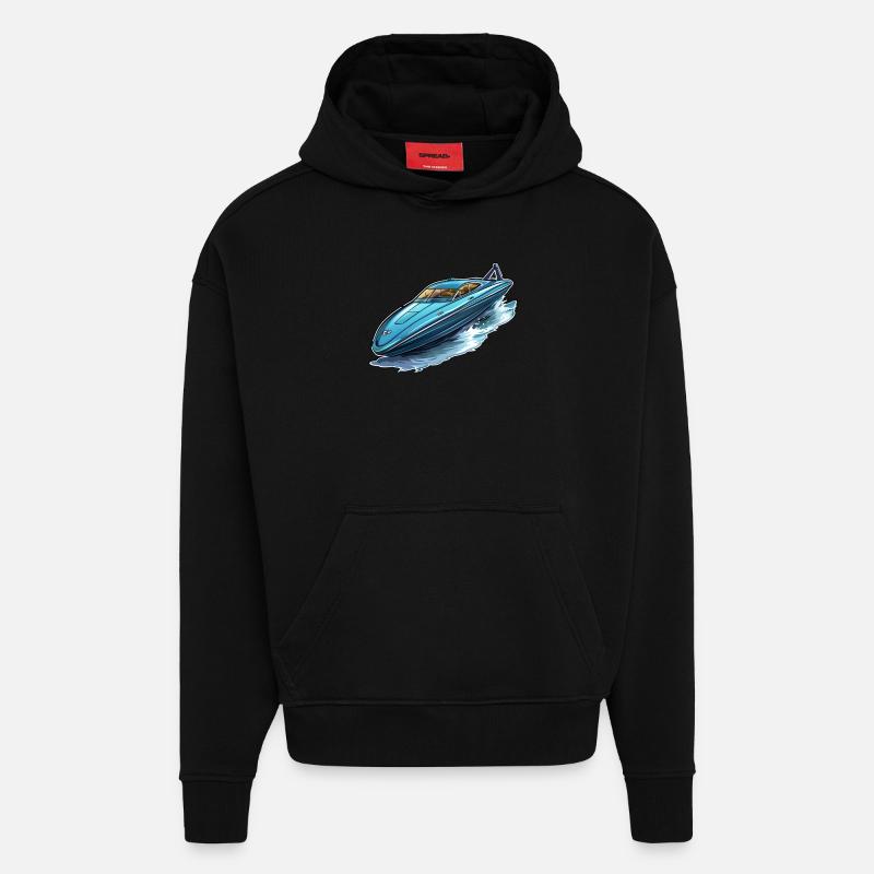 Motorboot Schnellboot - Hoodie- made by SPREAD  - SOLID BLACK