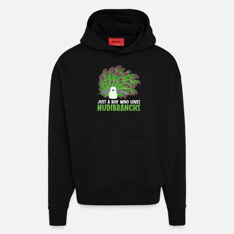 Nudibranches nudibranches - Sweat à capuche bio épais oversize fabriqué en UE - SOLID BLACK