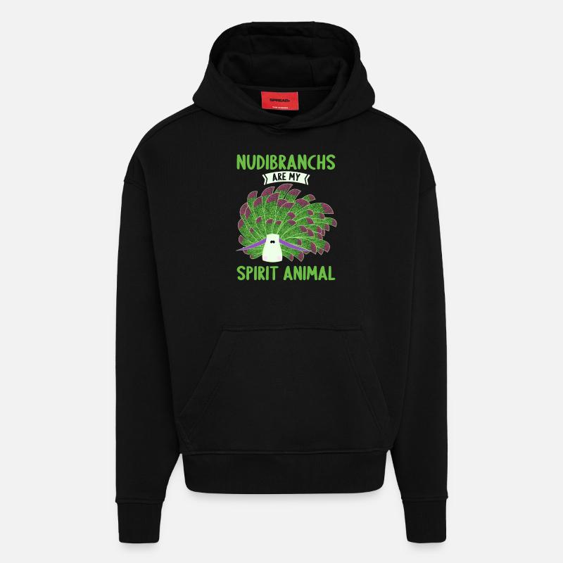Nudibranches nudibranches - Sweat à capuche bio épais oversize fabriqué en UE - SOLID BLACK