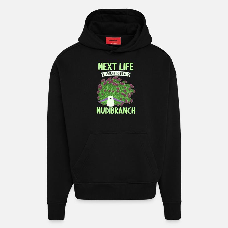 Nudibranches nudibranches - Sweat à capuche bio épais oversize fabriqué en UE - SOLID BLACK