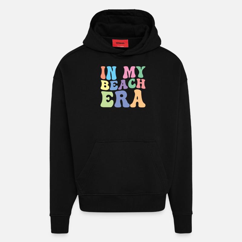 Plage Rétro Groovy Dans Mon - Sweat à capuche bio épais oversize fabriqué en UE - SOLID BLACK