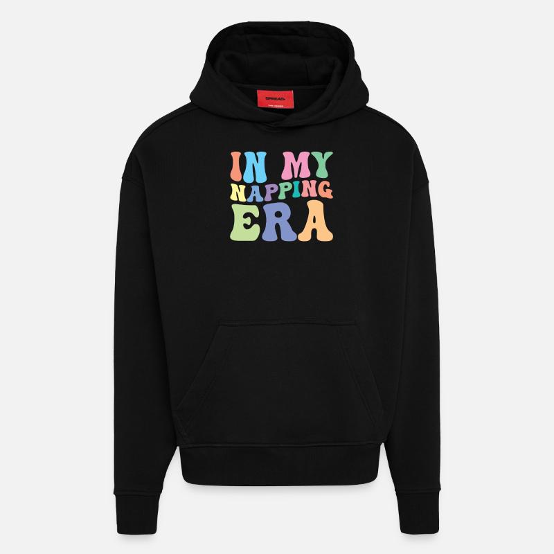 Dormir Nap Retro Groovy - Sweat à capuche bio épais oversize fabriqué en UE - SOLID BLACK