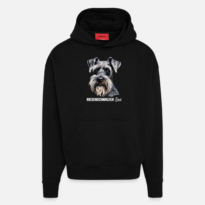 Schnauzer géant - Sweat à capuche bio épais oversize fabriqué en UE - SOLID BLACK
