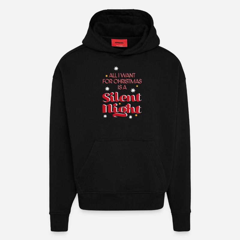 Bébé de Noël - Sweat à capuche bio épais oversize fabriqué en UE - SOLID BLACK