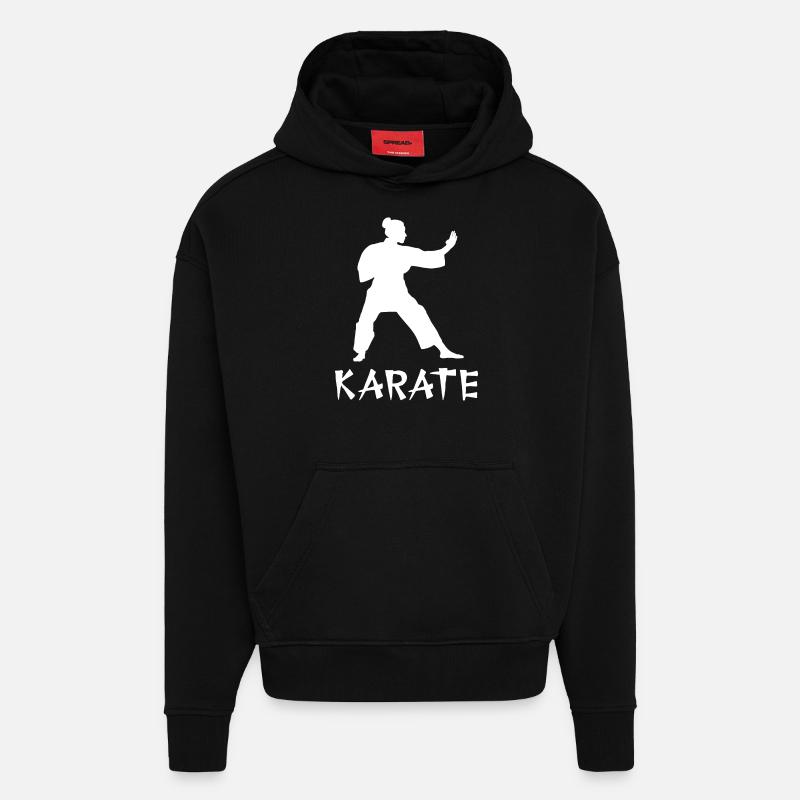 Karaté - Sweat à capuche bio épais oversize fabriqué en UE - SOLID BLACK