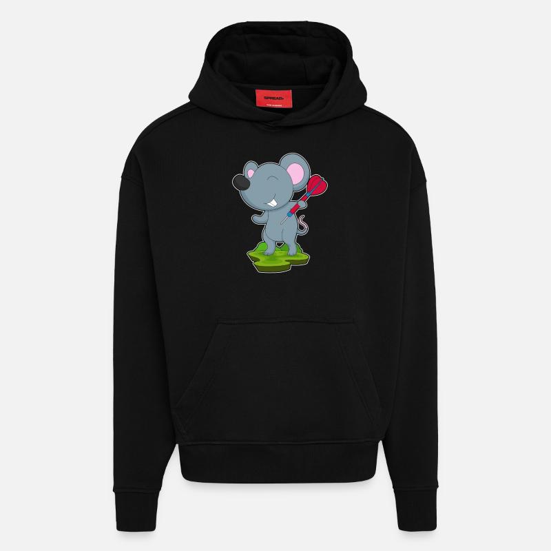 Fléchette de souris - Sweat à capuche bio épais oversize fabriqué en UE - SOLID BLACK