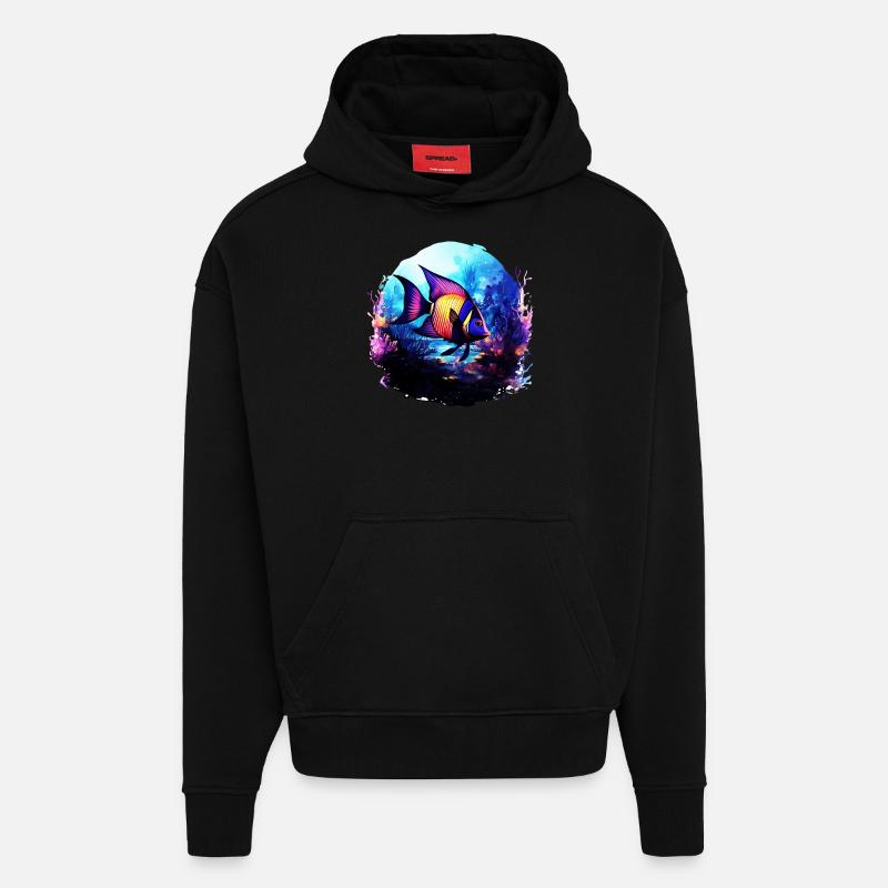 Angelfish - Sweat à capuche bio épais oversize fabriqué en UE - SOLID BLACK